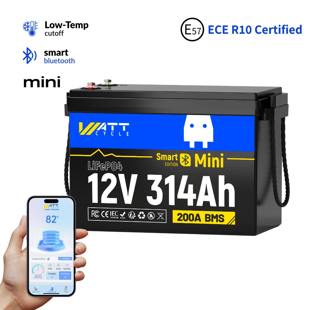 WattCycle 12V 314Ah Mini Bluetooth LiFePO4 акумулятор