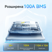 WattCycle 12V 100Ah Mini Bluetooth LiFePO4 акумулятор з BMS 100A