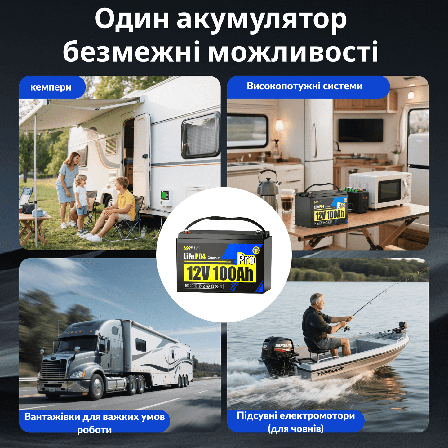 WattCycle Aккумулятор LiFePO4 12V 100Ah Pro