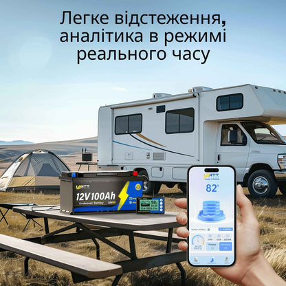 WattCycle 12V 100Ah LiFePO4 акумулятор з DIN H8 L5