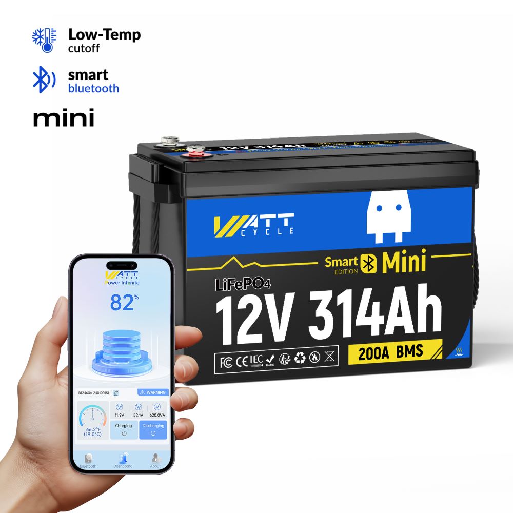 Оновлено! WattCycle Aккумулятор LiFePO4 12V 314Ah Mini з підігрівом Bluetooth