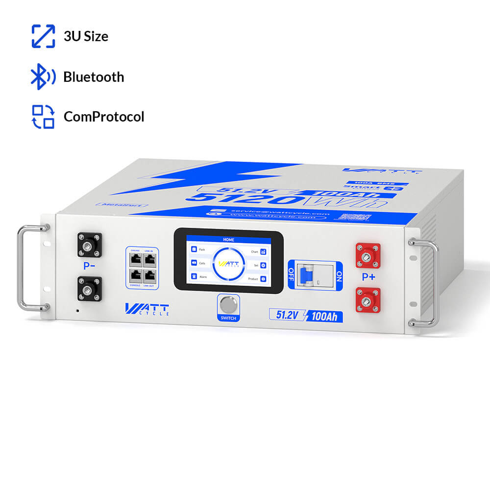 WattCycle 48V LiFePO4 Aкумулятор 100Ah, 5kWh джерело безперебійного живлення​