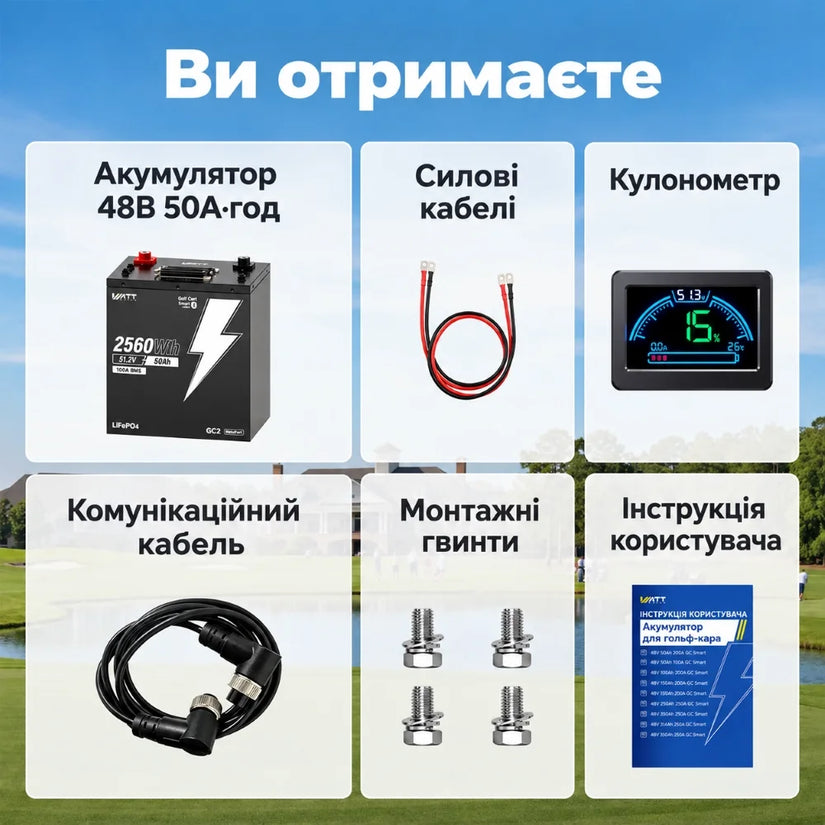 Акумулятор Комплект WattCycle 48V 50Ah LiFePO4