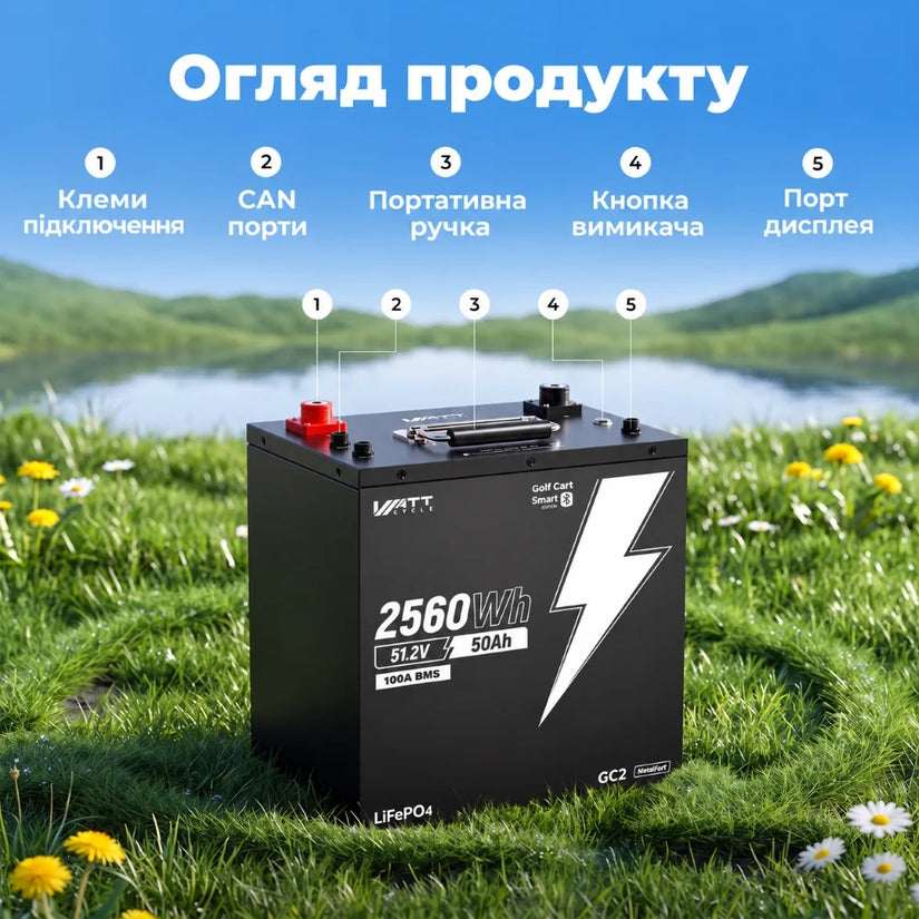 Акумулятор Комплект WattCycle 48V 50Ah LiFePO4