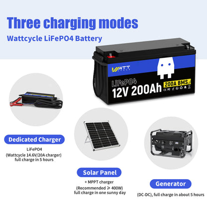 WattCycle 12V 200Ah LiFePO4 акумулятор