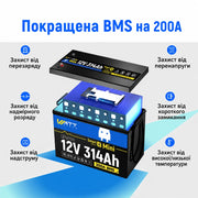 WattCycle 12V 314Ah Mini Bluetooth LiFePO4 акумулятор