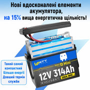 WattCycle 12V 314Ah Mini Bluetooth LiFePO4 акумулятор