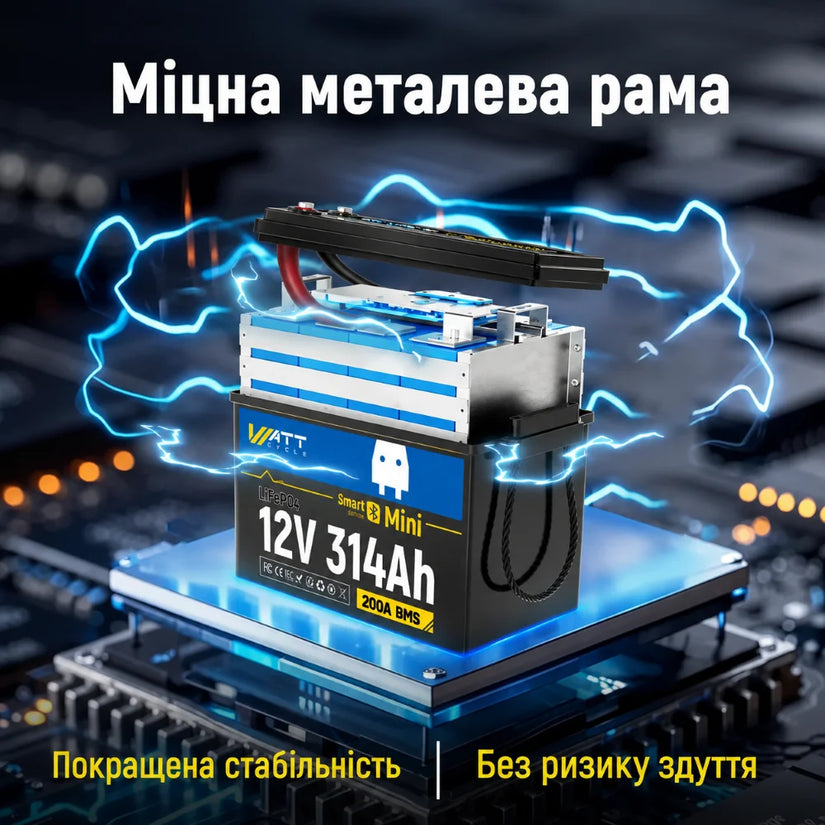 WattCycle 12V 314Ah Mini Bluetooth LiFePO4 акумулятор
